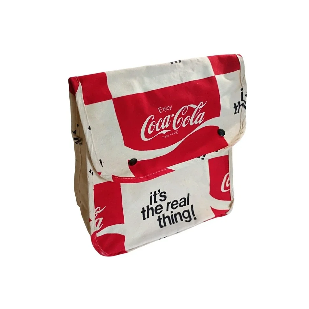 Vintage Coca Cola Red White Hat and Backpack Set Its The Real‎ Thing Canvas Kids